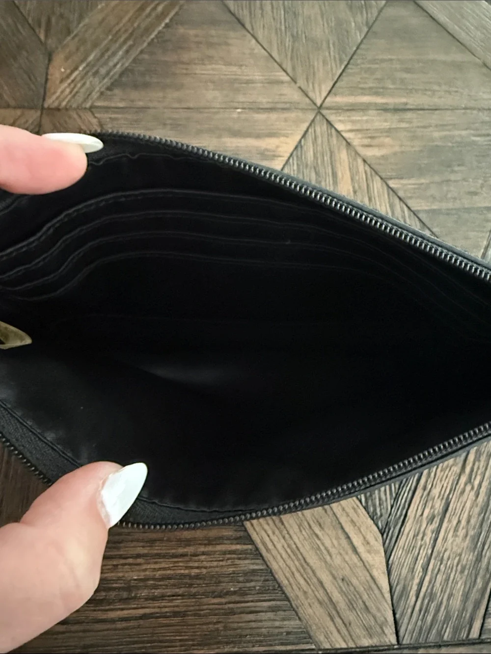 Coach Darcy Bow Wristlet Clutch Black Saffiano Leather Silver Hardware